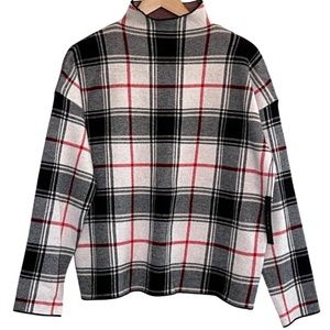 Tahari Tartan Plaid (Red/Black/Cream) Turtleneck Sweater SZ XL - Unworn